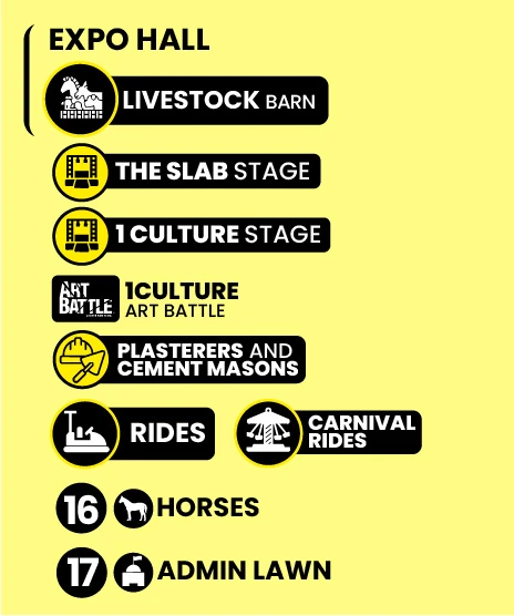 Yellow Zone: stages and attractions
