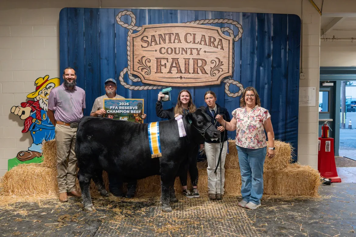 The 2026 FFA Reserve Champion Beef with its exhibitor and the award party.